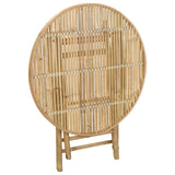 Garden Table Natural 80 x 70 cm Bamboo - Side View