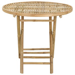 Garden Table Natural 80 x 70 cm Bamboo