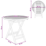 Garden Table Natural 80 x 70 cm Bamboo