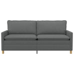 Sofa 3-Seater Dark Grey 196 x 81 x 87.5 cm Fabric