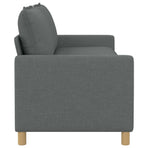 Sofa 3-Seater Dark Grey 196 x 81 x 87.5 cm Fabric