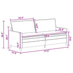 Sofa 3-Seater Dark Grey 196 x 81 x 87.5 cm Fabric