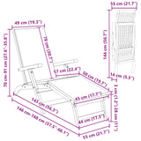 Reclining and Folding Sunlounger Solid Acacia Wood - Extra Image