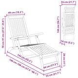 Reclining and Folding Sunlounger 2 pcs 55 x 146 x 91 cm - Extra Image