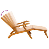 Reclining and Folding Sunlounger 2 pcs Solid Acacia Wood - Extra Image