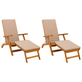 Reclining and Folding Sunlounger 2 pcs 55 x 146 x 91 cm