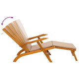 Reclining and Folding Sunlounger 2 pcs Solid Acacia Wood - Extra Image