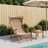 Deck Chair 3 Position Solid Eucalyptus Wood Taupe