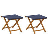 Deck Chair 2 pcs Solid Eucalyptus Wood Blue
