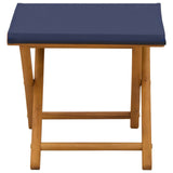 Deck Chair 2 pcs Solid Eucalyptus Wood Blue