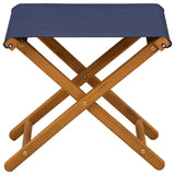 Deck Chair 2 pcs Solid Eucalyptus Wood Blue - Top-Down View