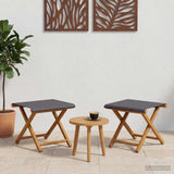 Deck Chair 2 pcs Solid Eucalyptus Wood Grey