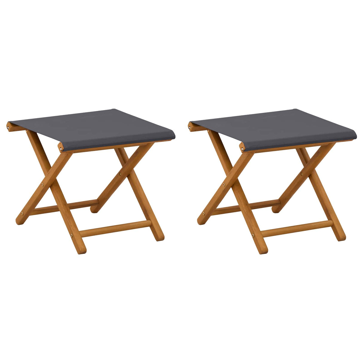 Deck Chair 2 pcs Solid Eucalyptus Wood Grey