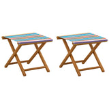 Deck Chair 2 pcs Solid Eucalyptus Wood Multicolour