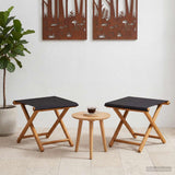 Deck Chair 2 pcs Solid Eucalyptus Wood Black