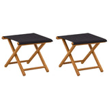 Deck Chair 2 pcs Solid Eucalyptus Wood Black