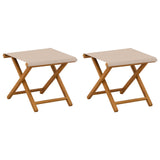 Deck Chair 2 pcs Solid Eucalyptus Wood Beige