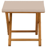 Deck Chair 2 pcs Solid Eucalyptus Wood Beige - Side View