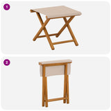 Deck Chair 2 pcs Solid Eucalyptus Wood Beige