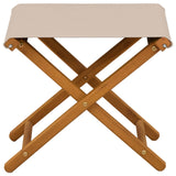 Deck Chair 2 pcs Solid Eucalyptus Wood Beige