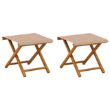 Deck Chair 2 pcs Solid Eucalyptus Wood Taupe - Front View