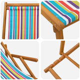 Folding Sun Lounger 3 Position Solid Eucalyptus Wood - 45-Degree Angle