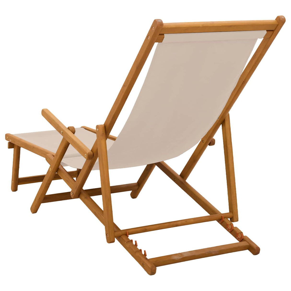 Folding Sun Lounger Solid Eucalyptus Wood Beige