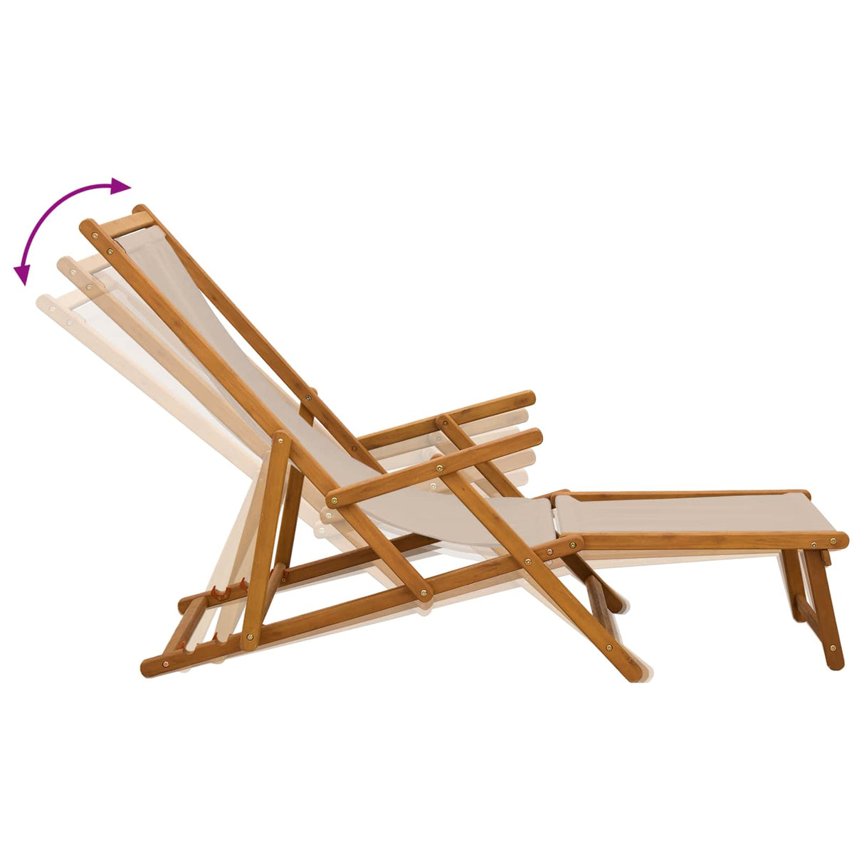 Folding Sun Lounger Solid Eucalyptus Wood Beige