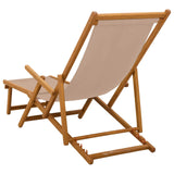 Folding Sun Lounger 3 Position Solid Eucalyptus Wood Taupe - Top-Down View