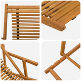 Deck Chair 3 Position Solid Eucalyptus Wood Natural