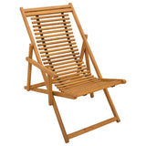 Deck Chair 3 Position Solid Eucalyptus Wood Natural