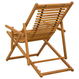 Deck Chair 3 Position Solid Eucalyptus Wood Natural - Top-Down View