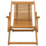 Deck Chair 3 Position Solid Eucalyptus Wood Natural - Side View