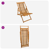 Deck Chair 3 Position Solid Eucalyptus Wood Natural - Close-Up Angle