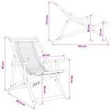 Deck Chair 3 Position Solid Eucalyptus Wood Natural