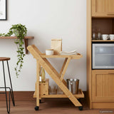 Kitchen Trolley with Wheels Light Brown 65 x 40.5 x 76.5 cm