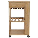 Kitchen Trolley with Wheels Natural 47.5 x 36 x 83 cm Bamboo - Top-Down View