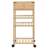 Kitchen Trolley with Wheels Natural 37 x 36 x 80 cm Bamboo