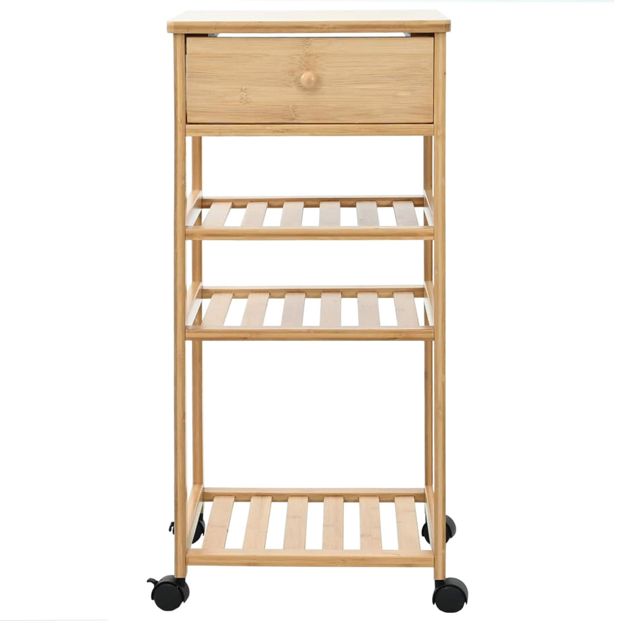 Kitchen Trolley with Wheels Natural 37 x 36 x 80 cm Bamboo