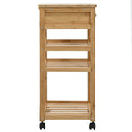 Kitchen Trolley with Wheels Natural 37 x 36 x 80 cm Bamboo