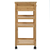 Kitchen Trolley with Wheels Natural 37 x 36 x 80 cm Bamboo - 45-Degree Angle