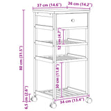 Kitchen Trolley with Wheels Natural 37 x 36 x 80 cm Bamboo