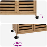 Kitchen Trolley with Wheels Natural 59.5 x 36 x 82 cm Bamboo - Extra Image