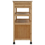 Kitchen Trolley with Wheels Natural 59.5 x 36 x 82 cm Bamboo - Rear View