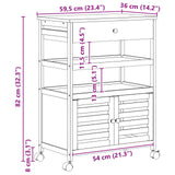 Kitchen Trolley with Wheels Natural 59.5 x 36 x 82 cm Bamboo - Extra Image