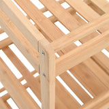 Kitchen Trolley with Wheels Natural 46 x 38 x 76 cm Bamboo - Rear View