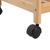 Kitchen Trolley with Wheels Natural 46 x 38 x 76 cm Bamboo - Close-Up Angle