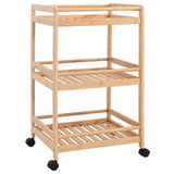 Kitchen Trolley with Wheels Natural 46 x 38 x 76 cm Bamboo - Front View