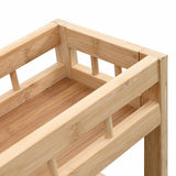 Kitchen Trolley with Wheels Natural 60 x 18 x 97 cm Bamboo - Close-Up Angle