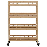 Kitchen Trolley with Wheels Natural 60 x 18 x 97 cm Bamboo
